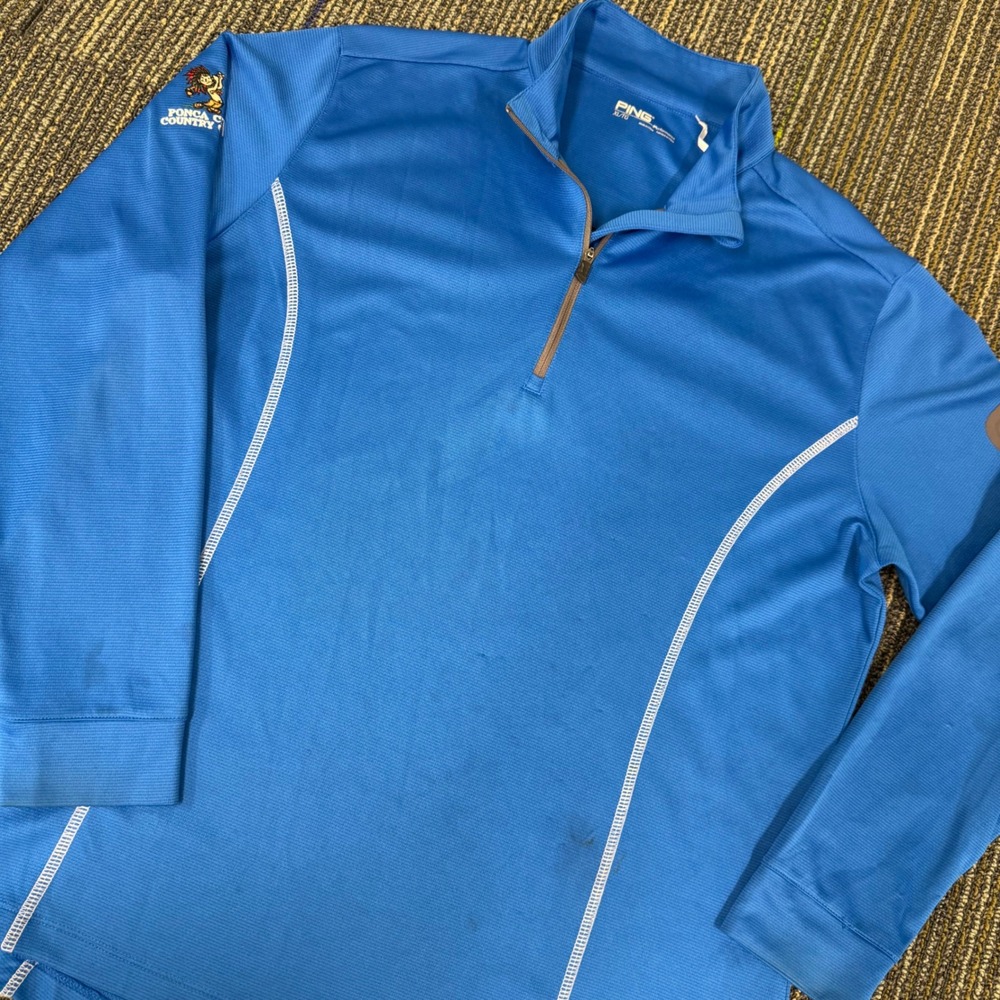 Ping Pullover Men XL Blue Good Performance Half Zip Golf Logo 4035